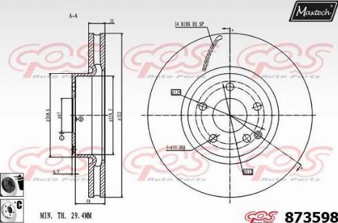 Maxtech 873598.6060 - Disque de frein cwaw.fr