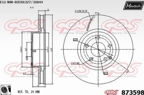 Maxtech 873598.0060 - Disque de frein cwaw.fr