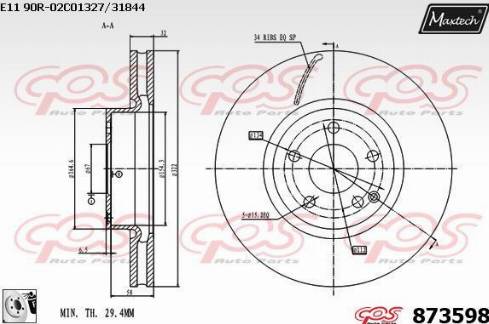 Maxtech 873598.0080 - Disque de frein cwaw.fr