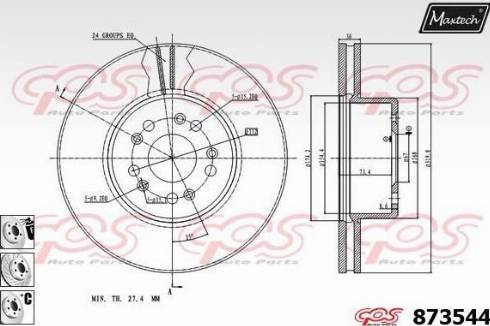 Maxtech 873544.6980 - Disque de frein cwaw.fr