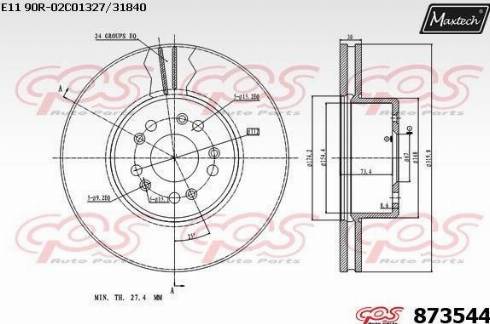 Maxtech 873544.0000 - Disque de frein cwaw.fr