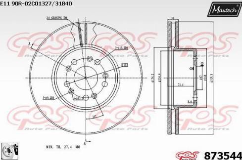 Maxtech 873544.0080 - Disque de frein cwaw.fr