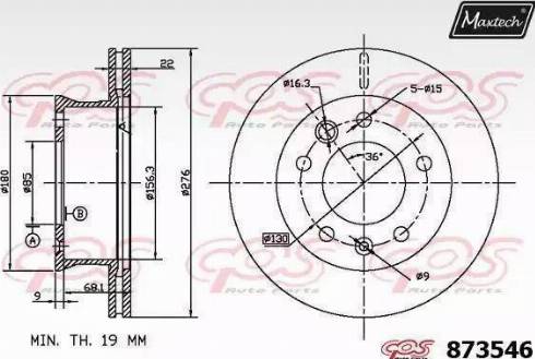 Maxtech 873546.0000 - Disque de frein cwaw.fr