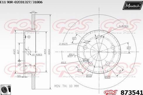 Maxtech 873541.0060 - Disque de frein cwaw.fr