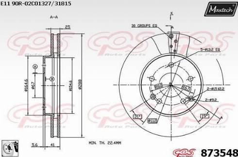 Maxtech 873548.0080 - Disque de frein cwaw.fr