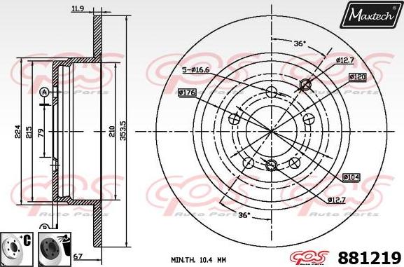 Maxtech 873548 - Disque de frein cwaw.fr