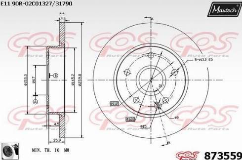 Maxtech 873559.0060 - Disque de frein cwaw.fr