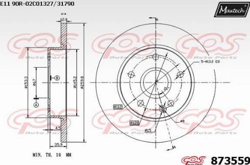 Maxtech 873559.0000 - Disque de frein cwaw.fr