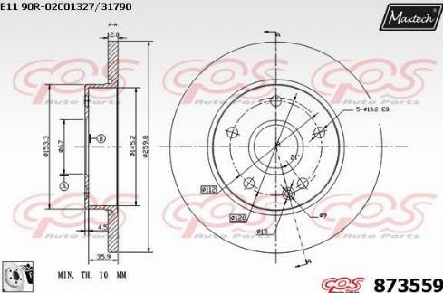 Maxtech 873559.0080 - Disque de frein cwaw.fr