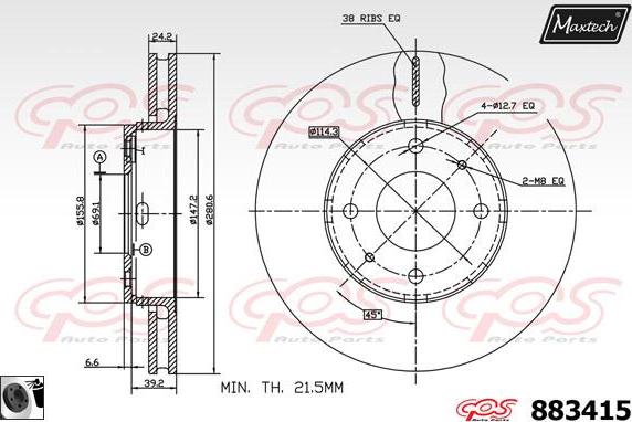 Maxtech 873559 - Disque de frein cwaw.fr