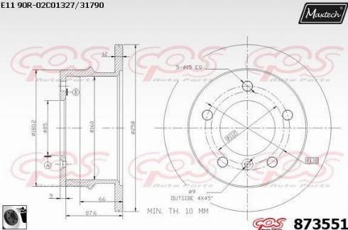 Maxtech 873551.0060 - Disque de frein cwaw.fr