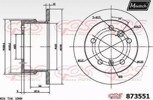 Maxtech 873551.0000 - Disque de frein cwaw.fr