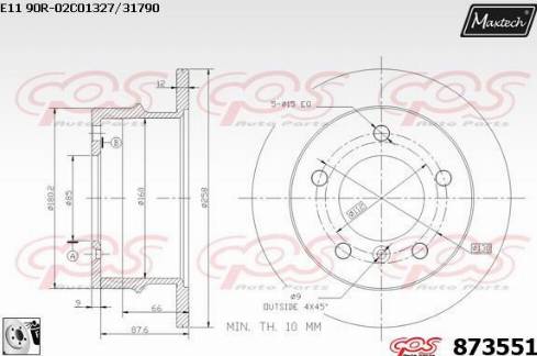 Maxtech 873551.0080 - Disque de frein cwaw.fr