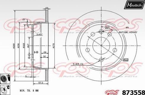 Maxtech 873558.6060 - Disque de frein cwaw.fr