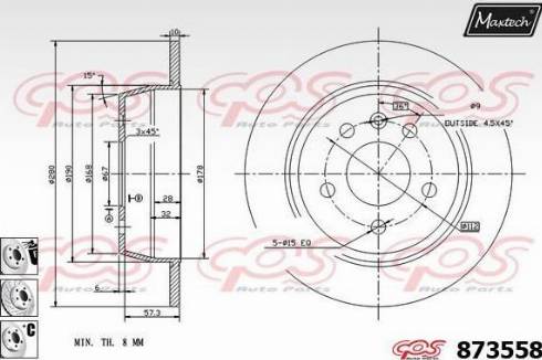 Maxtech 873558.6880 - Disque de frein cwaw.fr