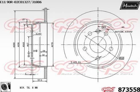 Maxtech 873558.0060 - Disque de frein cwaw.fr