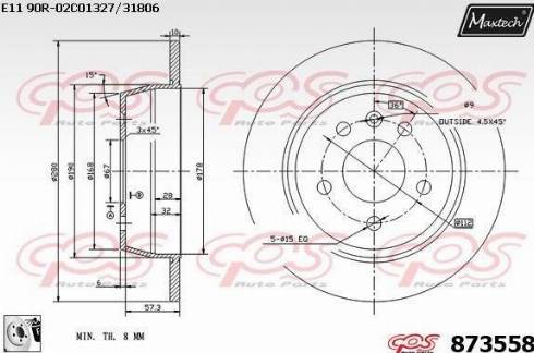 Maxtech 873558.0080 - Disque de frein cwaw.fr