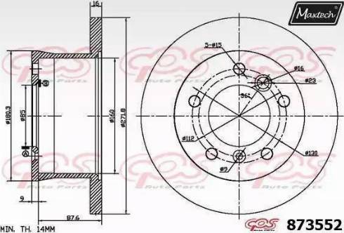 Maxtech 873552.0000 - Disque de frein cwaw.fr