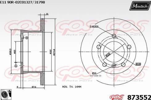 Maxtech 873552.0060 - Disque de frein cwaw.fr