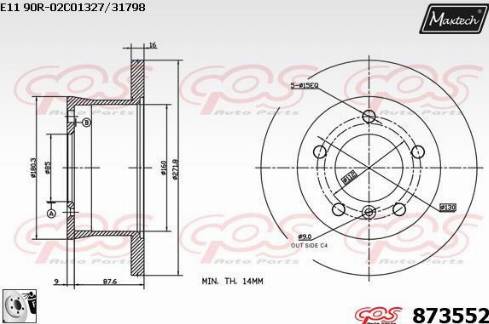 Maxtech 873552.0080 - Disque de frein cwaw.fr