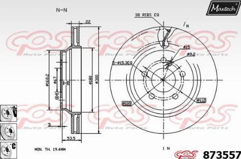 Maxtech 873557.6980 - Disque de frein cwaw.fr