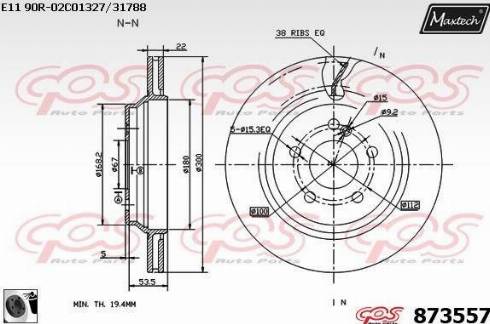 Maxtech 873557.0060 - Disque de frein cwaw.fr