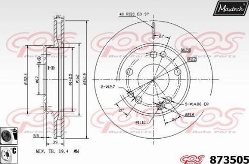 Maxtech 873505.6060 - Disque de frein cwaw.fr