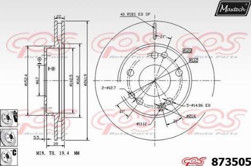 Maxtech 873505.6880 - Disque de frein cwaw.fr