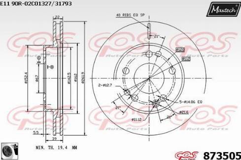 Maxtech 873505.0060 - Disque de frein cwaw.fr