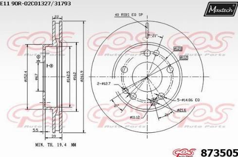 Maxtech 873505.0000 - Disque de frein cwaw.fr