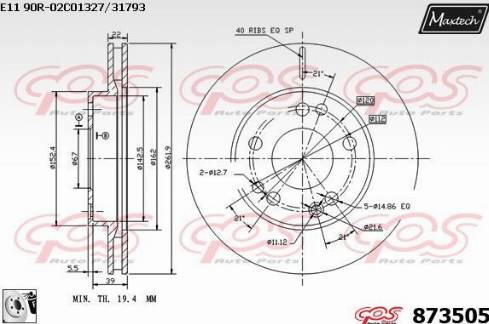 Maxtech 873505.0080 - Disque de frein cwaw.fr