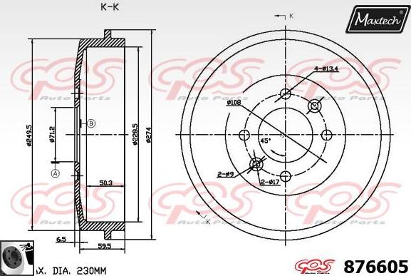 Maxtech 873505 - Disque de frein cwaw.fr