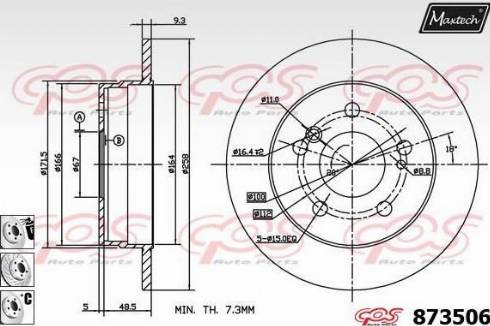 Maxtech 873506.6880 - Disque de frein cwaw.fr