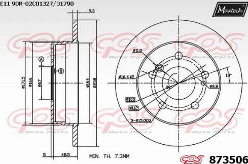 Maxtech 873506.0000 - Disque de frein cwaw.fr