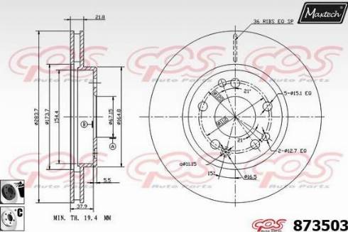 Maxtech 873503.6060 - Disque de frein cwaw.fr