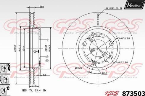 Maxtech 873503.6880 - Disque de frein cwaw.fr