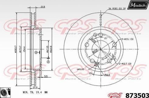 Maxtech 873503.0060 - Disque de frein cwaw.fr