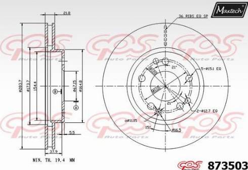 Maxtech 873503.0000 - Disque de frein cwaw.fr