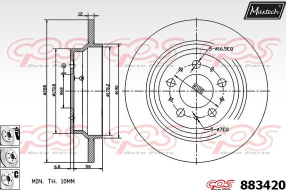 Maxtech 873503 - Disque de frein cwaw.fr