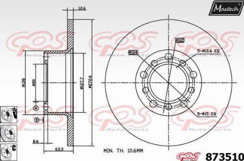 Maxtech 873510.6980 - Disque de frein cwaw.fr