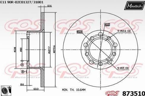 Maxtech 873510.0060 - Disque de frein cwaw.fr