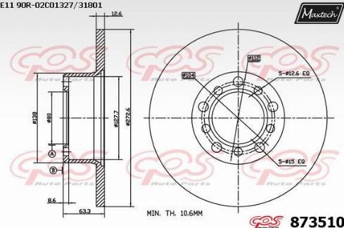 Maxtech 873510.0000 - Disque de frein cwaw.fr