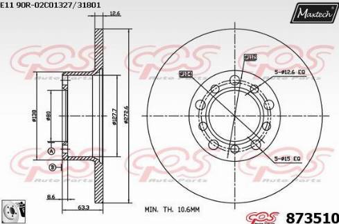 Maxtech 873510.0080 - Disque de frein cwaw.fr