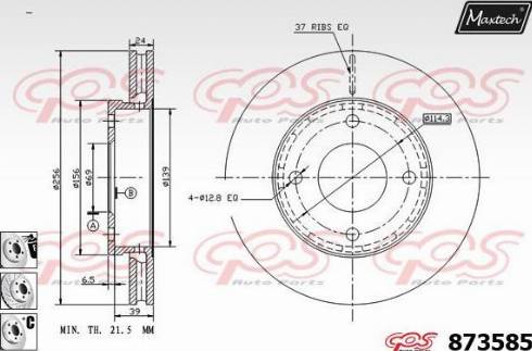 Maxtech 873585.6880 - Disque de frein cwaw.fr