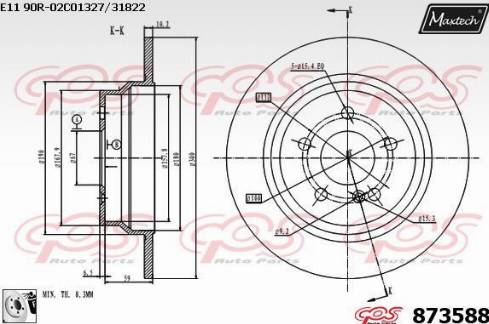 Maxtech 873588.0080 - Disque de frein cwaw.fr