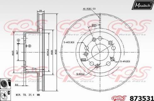 Maxtech 873531.6060 - Disque de frein cwaw.fr