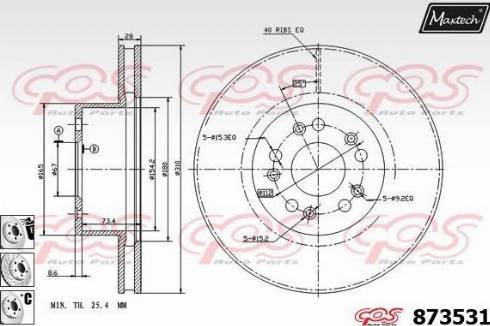 Maxtech 873531.6880 - Disque de frein cwaw.fr