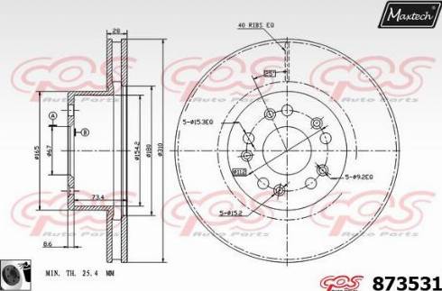 Maxtech 873531.0060 - Disque de frein cwaw.fr