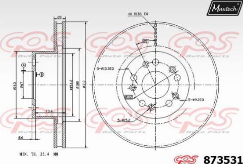 Maxtech 873531.0000 - Disque de frein cwaw.fr