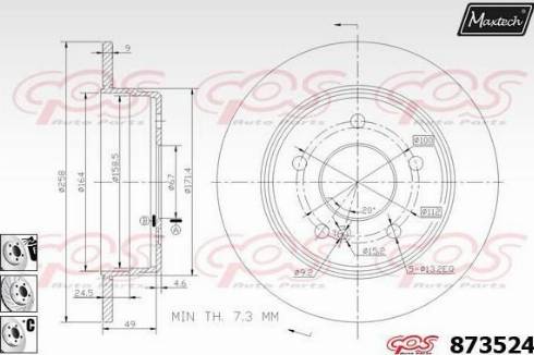 Maxtech 873524.6980 - Disque de frein cwaw.fr